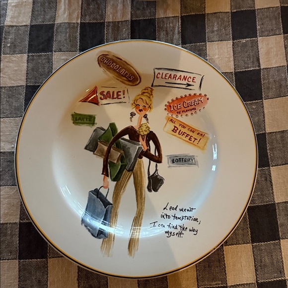 Sakura glamour girls 4 Dessert/salad plates with box - Picture 4 of 6